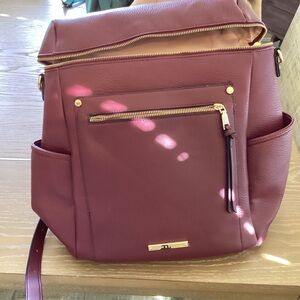 Poppy & Peonies Wine Backpack with Gold Accents